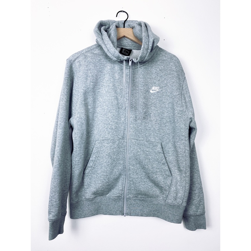 Nike Sportswear Club Fleece Grey Full Zip Up Hoodie Size M